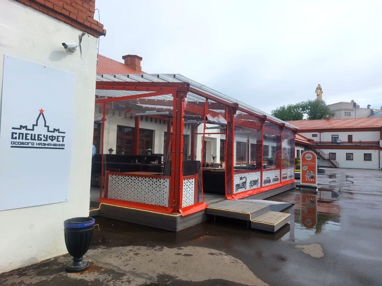 ПВХ шторы для летней террасы кафе в Таловой